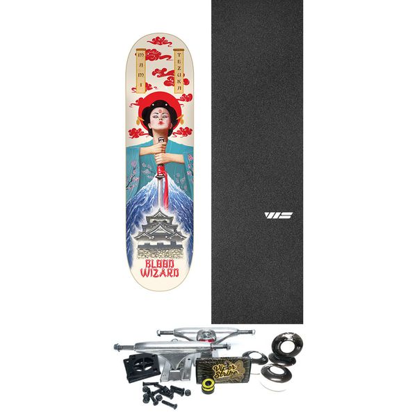 Blood Wizard Skateboards Mami Tezuka Sorceress Mountain Skateboard Deck - 8.5" x 32.25" - Complete Skateboard Bundle